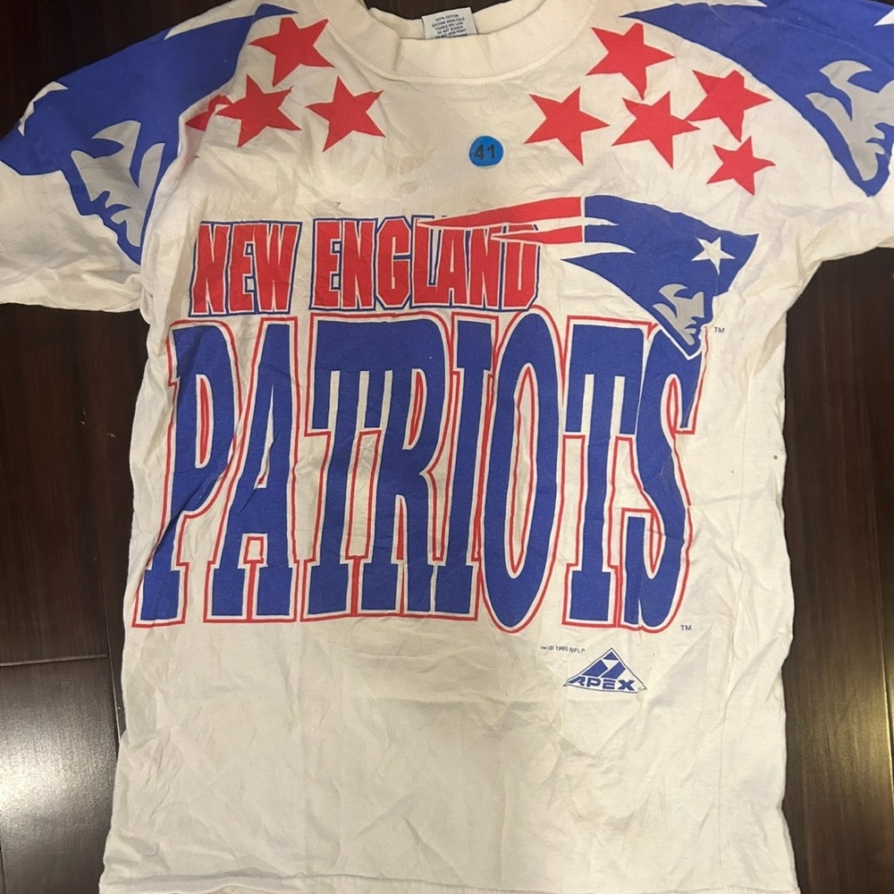 Vintage New England Patriots Tee - Red, Blue, White